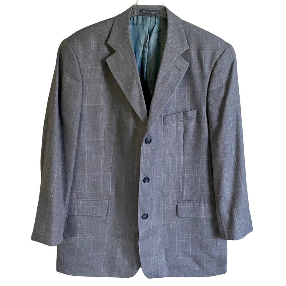 Alan Flusser 3 Button Sport Coat Jacket Blazer 44R